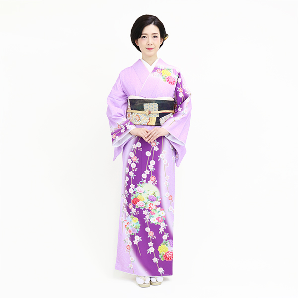 紫の川に花丸文