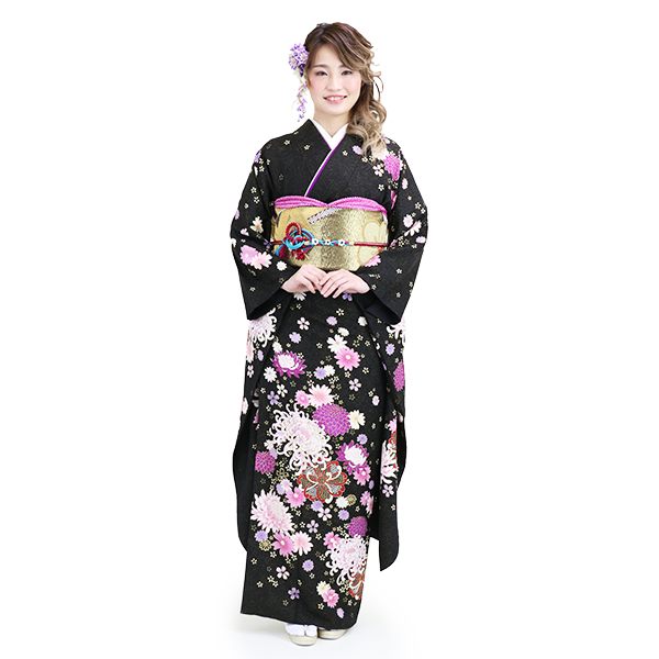ラメ入り黒文様