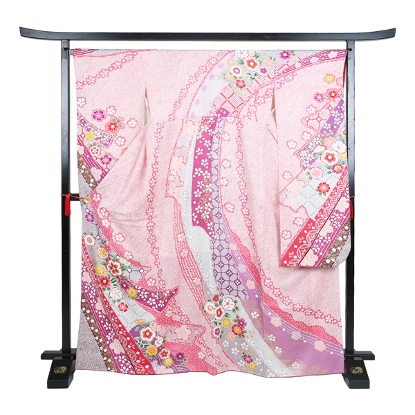 桃色総絞り｜振袖レンタル｜京都着物レンタルwargo