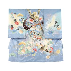 兜に獅子と扇(水色)