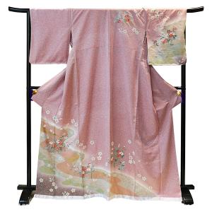 椿と松と霞・霞の中の花・ピンク