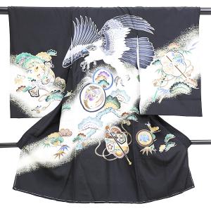 右に軍配、左に小槌、背に鷹と松