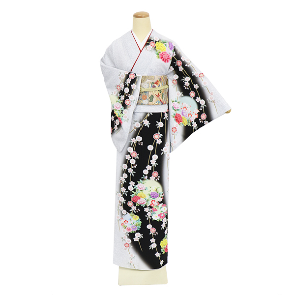 漆黒の川に花丸文