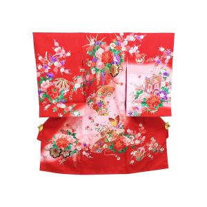 扇に蝶・赤