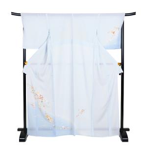 小さく淡い花々(白藍)（夏物）