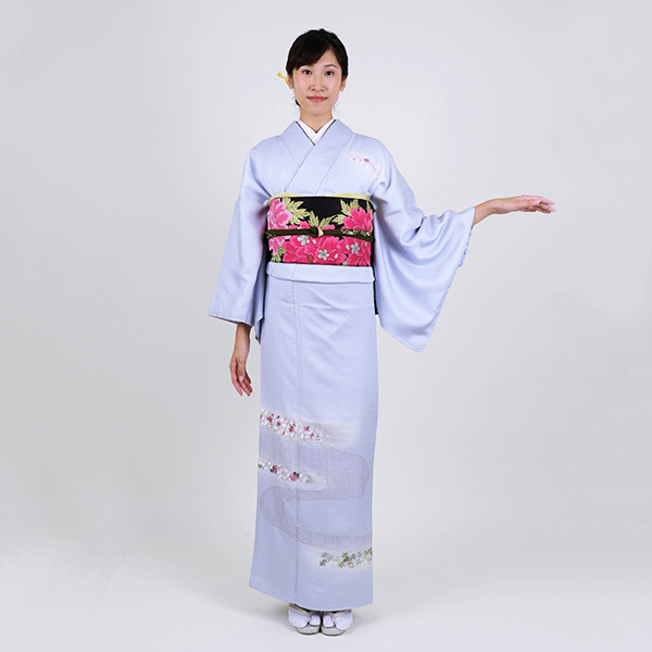 花に霞(青藤色)