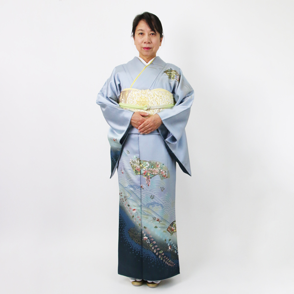 地紙に金彩辻が花