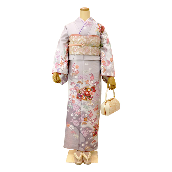 扇面に花(卯の花色)