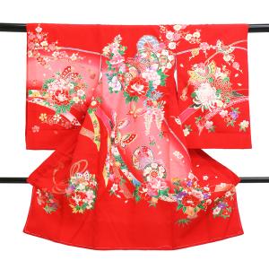 右に蝶と菊、左に蝶と牡丹、背に蝶と鼓