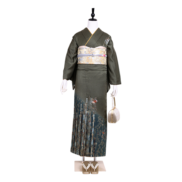 松葉色に花添えて