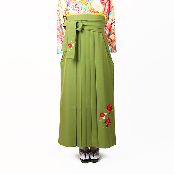 椿刺繍・黄緑