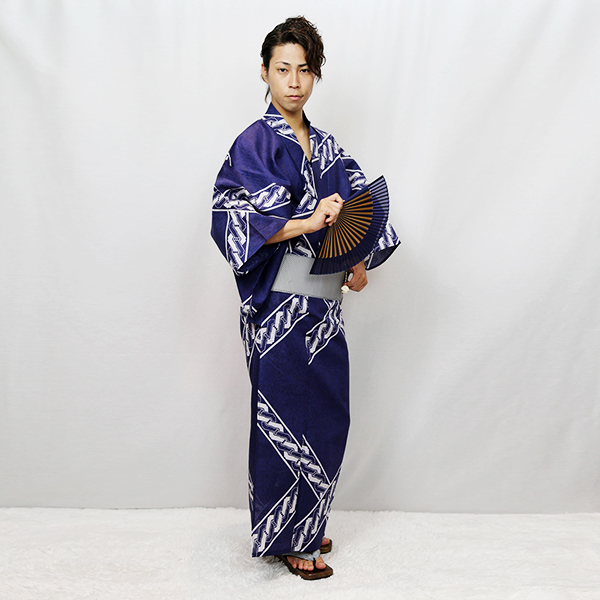 紺藍吉原格子-Lサイズ